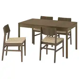 IKEA Tonstad / skansnÄs Bord og 4 stoler, brunbeiset eikefiner/brun bøk, 140/196x85 cm tilbud