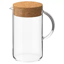 IKEA Ikea 365+ Mugge med lokk, klart glass/kork, 1.5 l tilbud