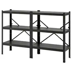 IKEA Bror Hylle, svart, 170x40x110 cm tilbud