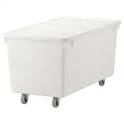 IKEA Sockerbit Kasse med hjul og lokk, hvit, 38x76x37 cm tilbud