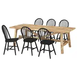 IKEA Skogsta / skogsta Bord og 6 stoler, akasie/svart, 235 cm tilbud