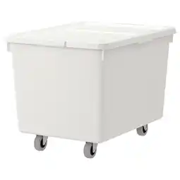 IKEA Sockerbit Kasse med hjul og lokk, hvit, 38x51x37 cm tilbud