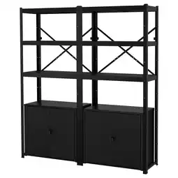 IKEA Bror Hylle med skap, svart, 170x40x190 cm tilbud