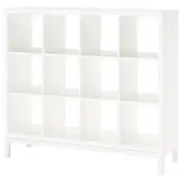 IKEA Kallax Hylle med understell, hvit/hvit, 147x129 cm tilbud