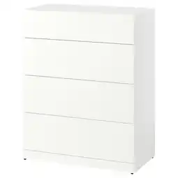 IKEA Lastare Kommode, 4 skuffer, hvit, 80x42x100 cm tilbud