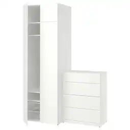 IKEA Lastare Garderobekombinasjon, hvit/med overhylle, 160x62x237 cm tilbud