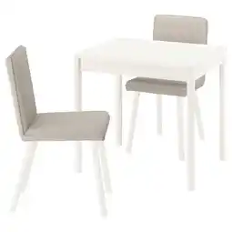 IKEA Tonstad / tonstad Bord og 2 stoler, offwhite/fridtuna lys beige offwhite, 80/120x70 cm tilbud