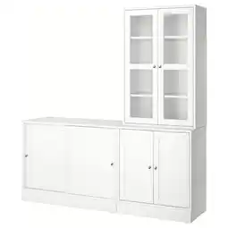 IKEA Havsta Oppbevaring med skyvedører, hvit, 202x47x212 cm tilbud
