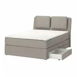 IKEA LillfjÄllet Seng med oppbevaring, Valevåg fast/nisseholm Tibbleby mørk beige, 160x200 cm tilbud