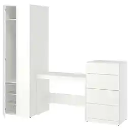 IKEA Lastare Oppbevaringskombinasjon, hvit/bord/, 220x62x201 cm tilbud