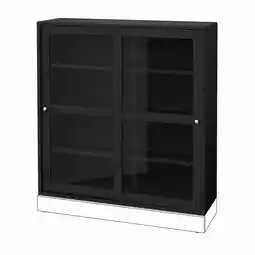 IKEA Havsta Vitrineskap, svart, 121x35x123 cm tilbud