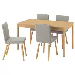 IKEA Tonstad / tonstad Bord og 4 stoler, eikefiner/viarp beige/brun eikemønstret, 140/196x85 cm tilbud