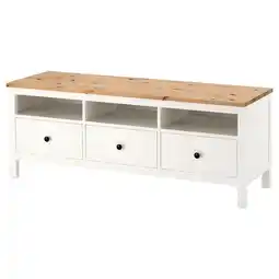 IKEA Hemnes tv-benk, hvit beis/lys brun, 148x47x57 cm tilbud