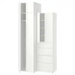 IKEA Lastare Garderobekombinasjon, hvit/med overhylle, 120x62x237 cm tilbud