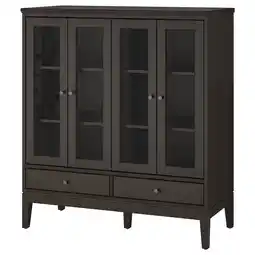 IKEA IdanÄs Vitrineskap med foldedører, mørk brun lasert, 121x50x135 cm tilbud