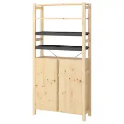 IKEA Ivar 1 seksjon/hyller/skap, furu/filt, 89x30x179 cm tilbud