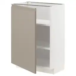 IKEA Metod Benkeskap med hylleplater, hvit/upplöv matt mørk beige, 60x37 cm tilbud