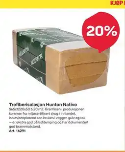 Byggmax Trefiberisolasjon Hunton Nativo tilbud