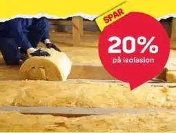 Byggmax SPAR 20% på isolasjon tilbud