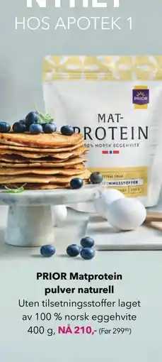 Apotek 1 PRIOR Matprotein pulver naturell tilbud