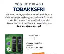 Apotek 1 Nicorette 1 mg/dose tilbud