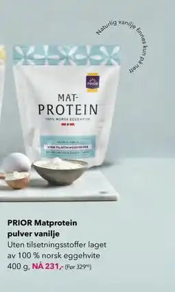 Apotek 1 PRIOR Matprotein pulver vanilje tilbud