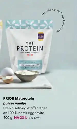 PRIOR Matprotein pulver vanilje