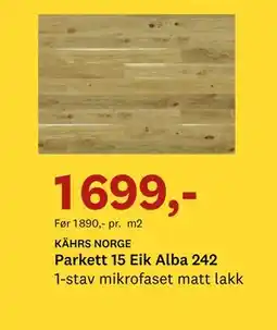 Bygger'n Parkett 15 Eik Alba 242 tilbud