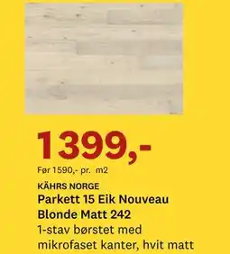 Bygger'n Parkett 15 Eik Nouveau Blonde Matt 242 tilbud