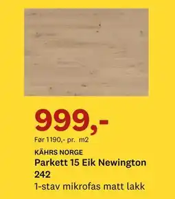 Bygger'n Parkett 15 Eik Newington 242 tilbud
