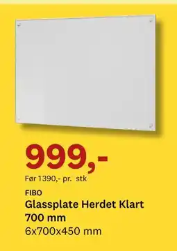 Bygger'n Glassplate Herdet Klart 700 mm tilbud