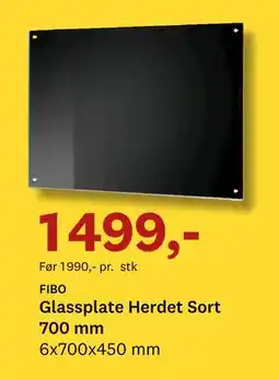 Bygger'n Glassplate Herdet Sort 700 mm tilbud