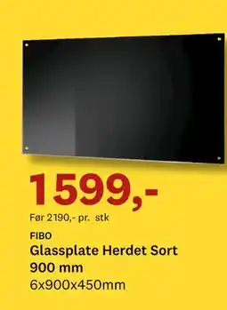 Bygger'n Glassplate Herdet Sort 900 mm tilbud