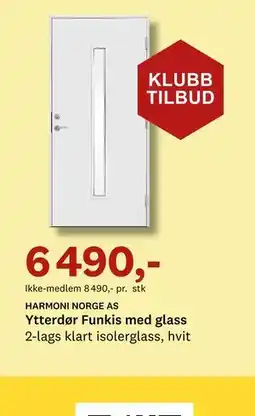 Bygger'n Ytterdør Funkis med glass tilbud
