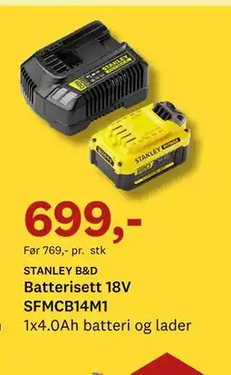 Bygger'n STANLEY B&D Batterisett 18V SFMCB14M1 tilbud