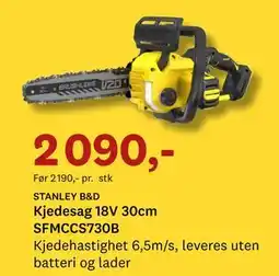 Bygger'n STANLEY B&D Kjedesag 18V 30cm SFMCCS730B tilbud