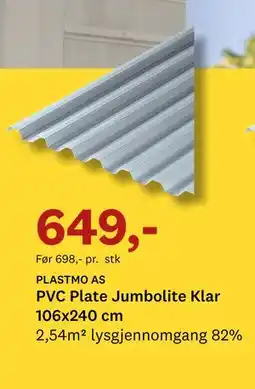 Bygger'n PVC Plate Jumbolite Klar tilbud