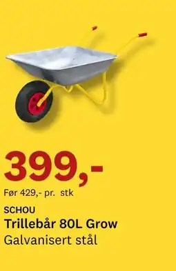 Bygger'n SCHOU Trillebår 80L Grow tilbud