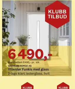 Bygger'n Ytterdør Funkis med glass tilbud