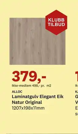 Bygger'n Laminatgulv Elegant Eik Natur Original tilbud