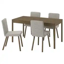 IKEA Tonstad / tonstad Bord og 4 stoler, brun eikefiner/viarp beige/brun brun eikemønstret, 150x80 cm tilbud