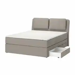 IKEA LillfjÄllet Seng med oppbevaring, Valevåg fast/medium/nisseholm Tibbleby mørk beige, 160x200 cm tilbud
