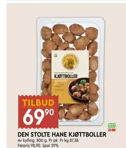 Coop Mega DEN STOLTE HANE KJØTTBOLLER tilbud