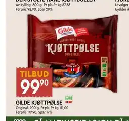 Coop Mega GILDE KJØTTPØLSE tilbud