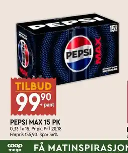 Coop Mega PEPSI MAX 15 PK tilbud