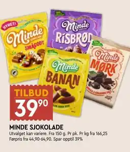 Coop Mega MINDE SJOKOLADE tilbud
