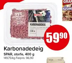 Spar Karbonadedeig tilbud