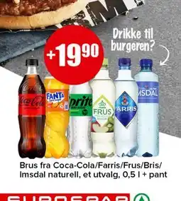 Spar Brus fra Coca-Cola/Farris/Frus/Bris/Imsdal naturell tilbud
