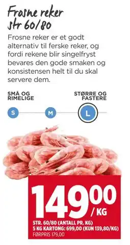 Meny Frosne reker str 60/80 tilbud