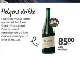 Meny Helgens drikke tilbud